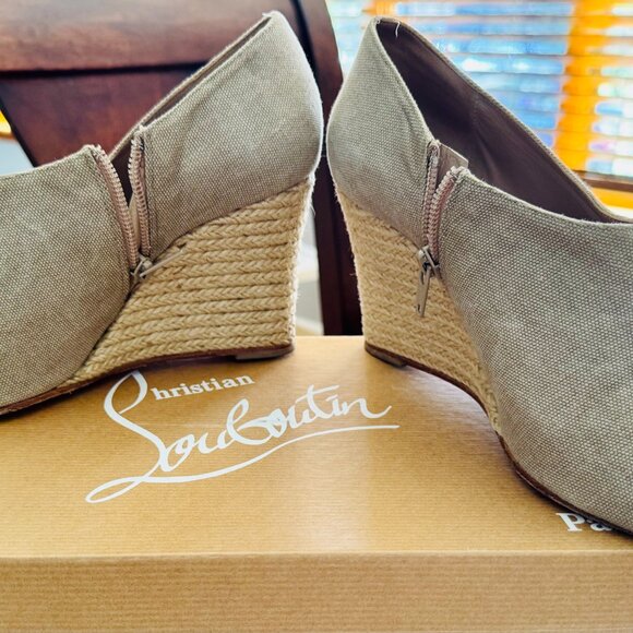 Christian Louboutin Corazon 85 Canvas booties - size 38 - Picture 1 of 4